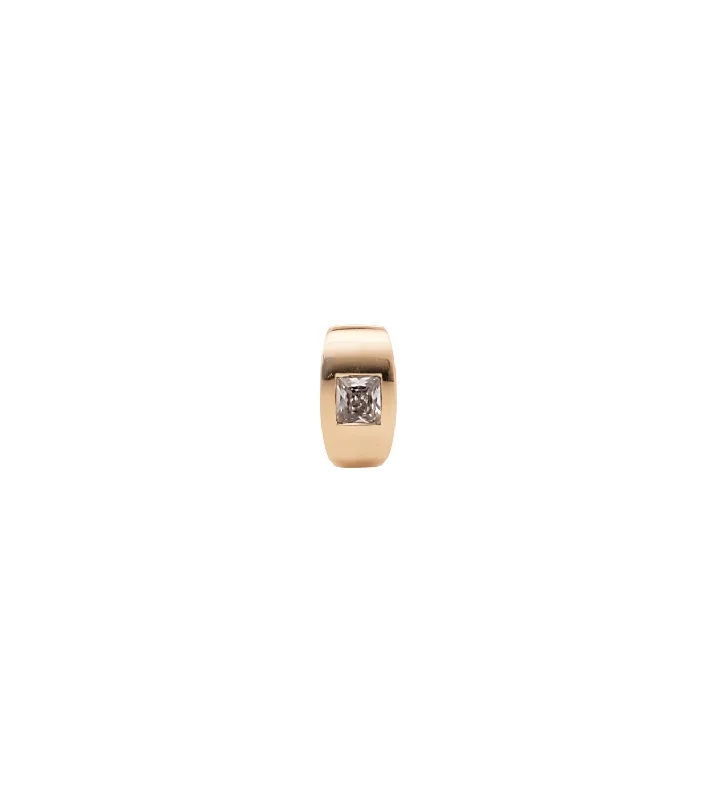 personalized coordinates ring custom Princess Cut Grey Spinel - Love : Gemstone Huggie Earring