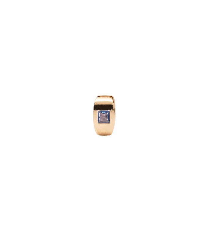 celestial moonstone ring gold Princess Cut London Blue Topaz - Love : Gemstone Huggie Earring