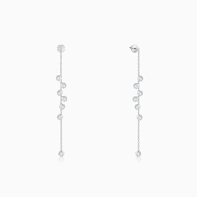 Silver Dangling Chain Earrings