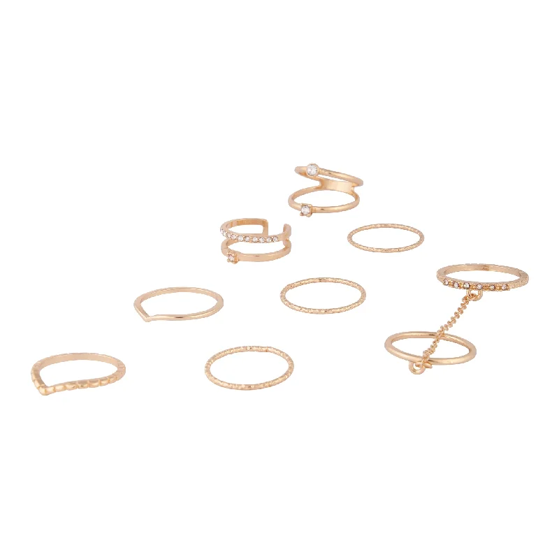 gold medallion pendant necklace Gold Chain Bling Ring 8-Pack