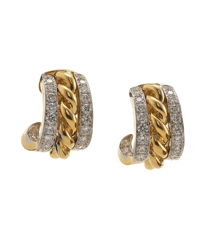 minimalist cubic zirconia earrings Rope Earrings