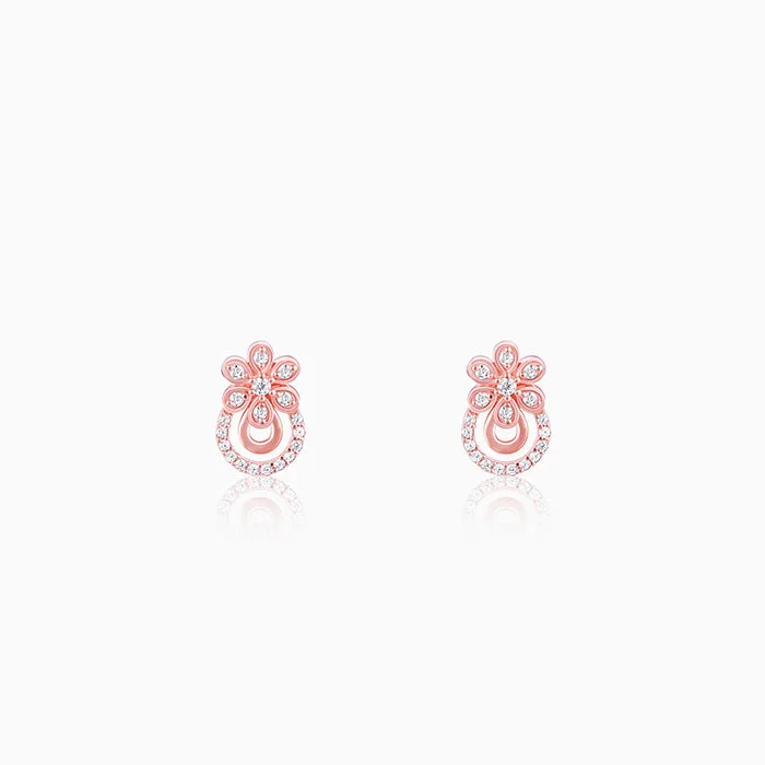 Rose Gold Floral Arch Earrings