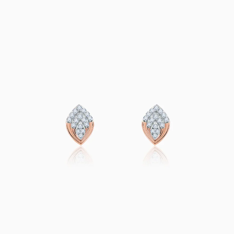 Rose Gold Opulent Bud Diamond Earrings