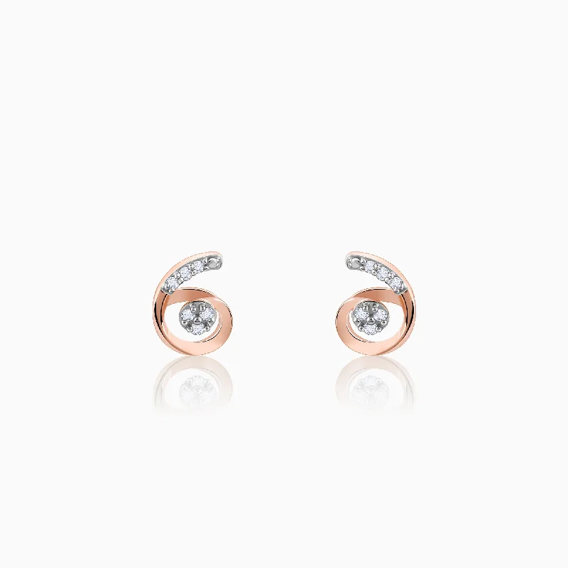 Rose Gold Quoted Diamond Earrings