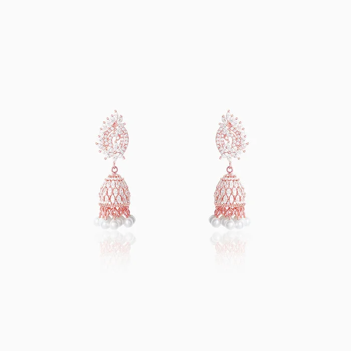 Rose Gold Teardrop Jhumki