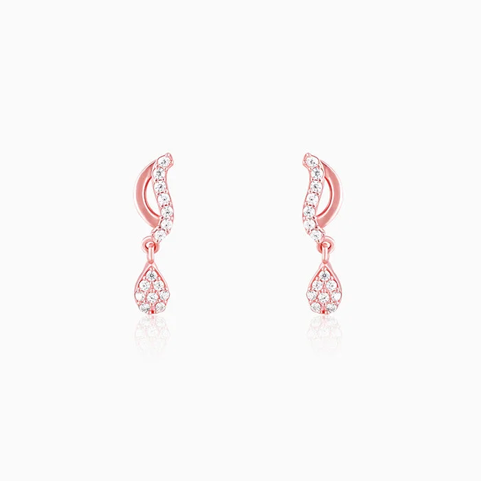 Rose Gold Wavecrest Earrings