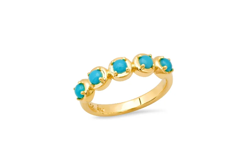 boho macrame bead anklet Round 5 Turquoise Cloud Ring