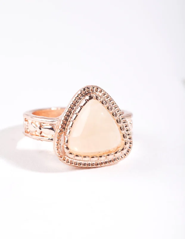 dainty opal nose ring Rose Gold Large Stone Ring