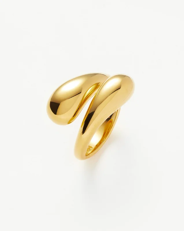 Savi Sculptural Crossover Ring | 18ct Gold Vermeil