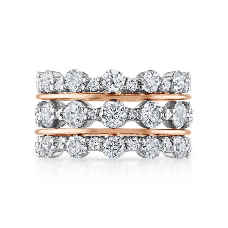 Scalloped Diamond Stack Rings