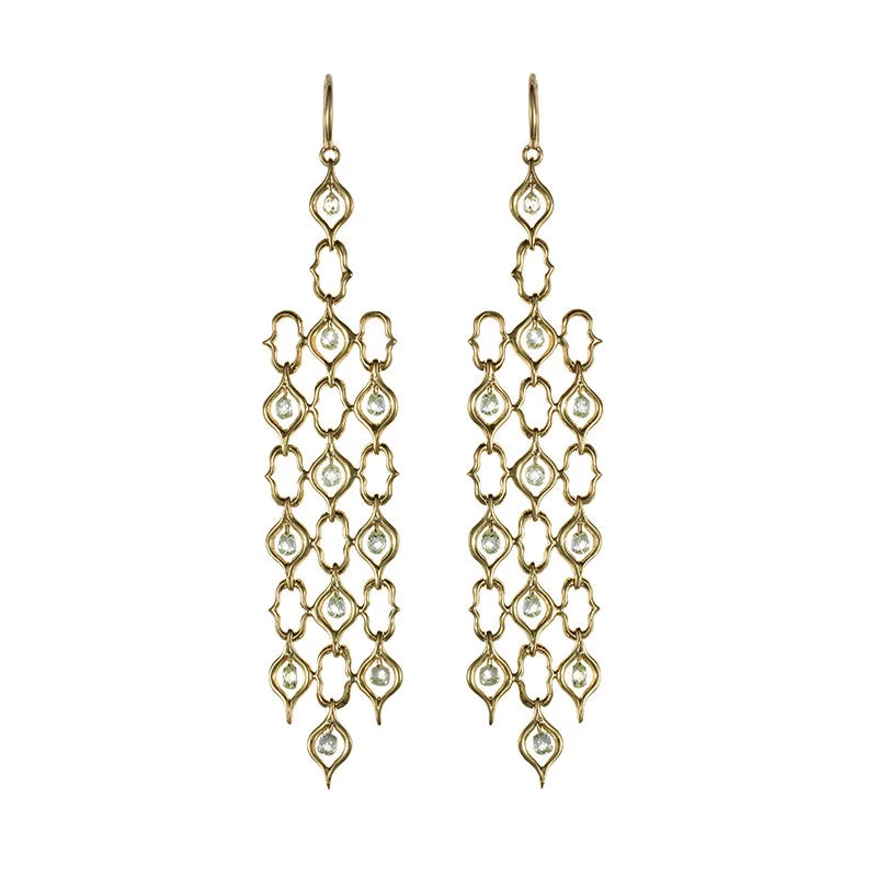 minimalist moonstone bracelet Screen Pattern Triple Strand Earrings