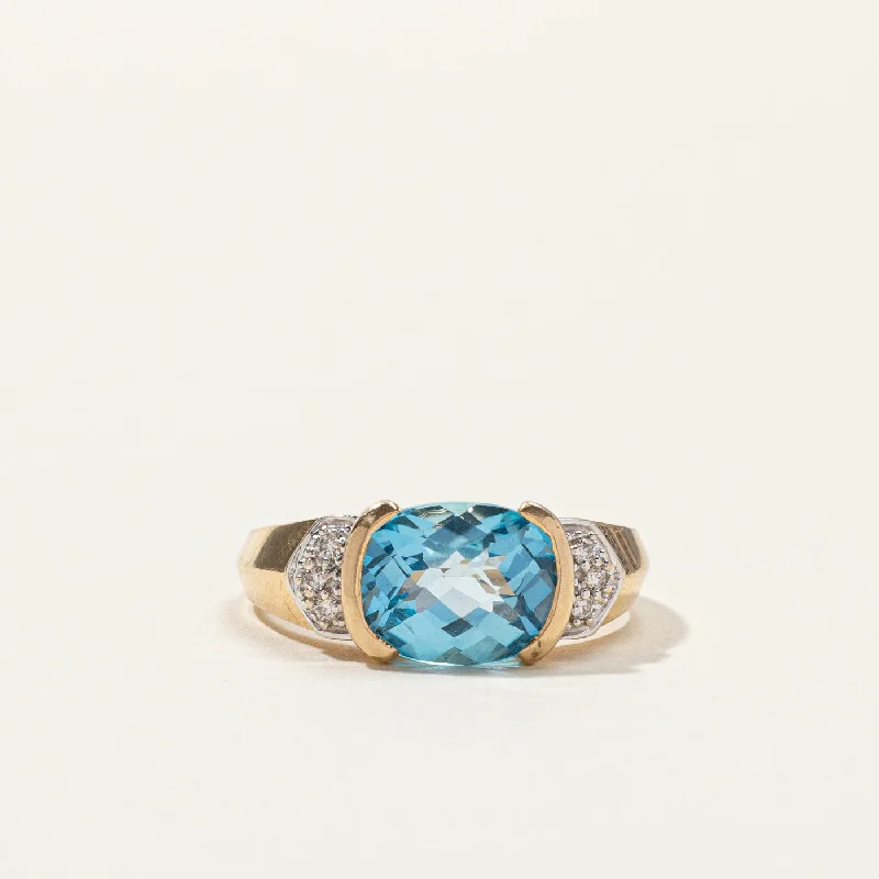 Semi Bezel Topaz & Diamond Ring | 3.15ct | 0.06ctw | SZ 7 |