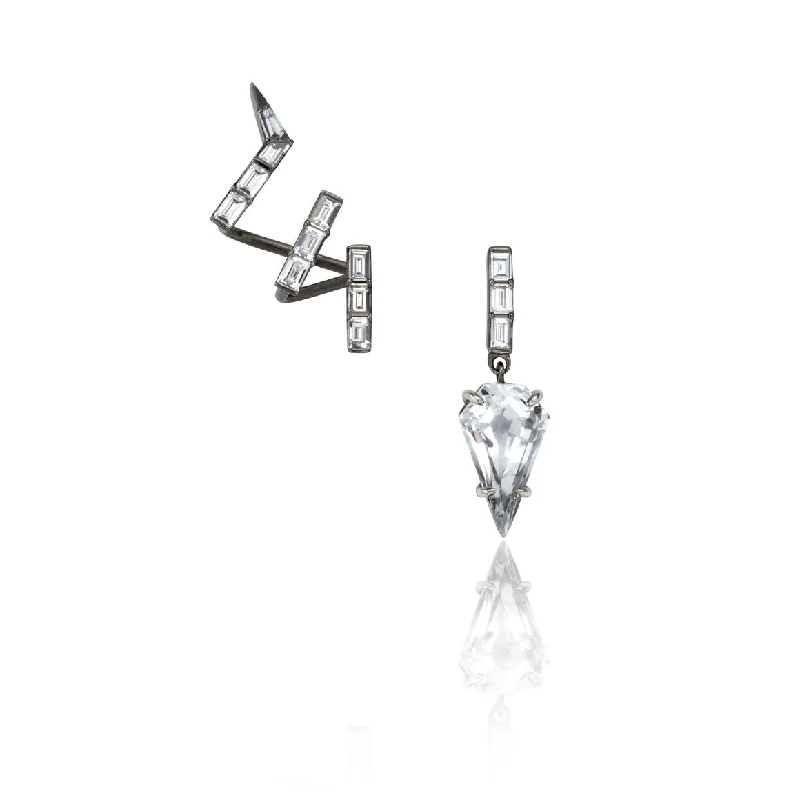 natural crystal pendant necklace Wrap earring