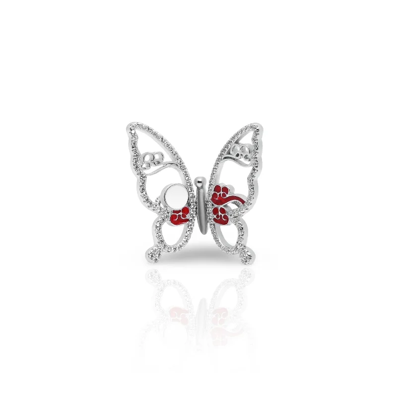 vintage diamond drop necklace Silver Blutterfly Wing Design Ring for Girls