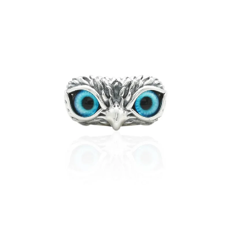 genuine amber pendant necklace Silver Classic Owl Eyes Ring