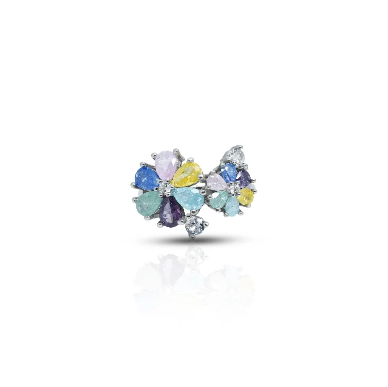 handmade ceramic bead bracelet Silver Colourful Design Girls Ring