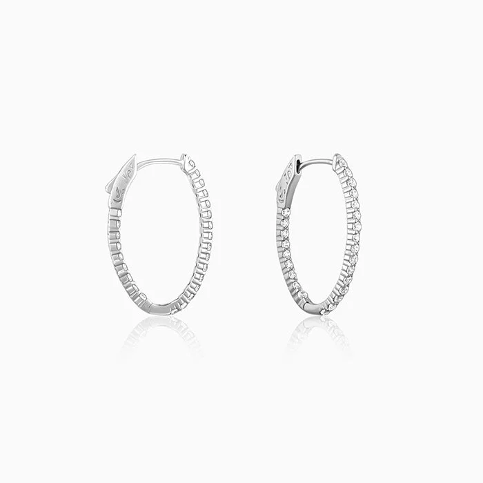 Silver Enchanted Eve Oval Hoops