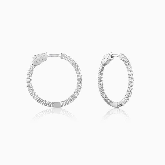 Silver Enchanted Radiance Hoops