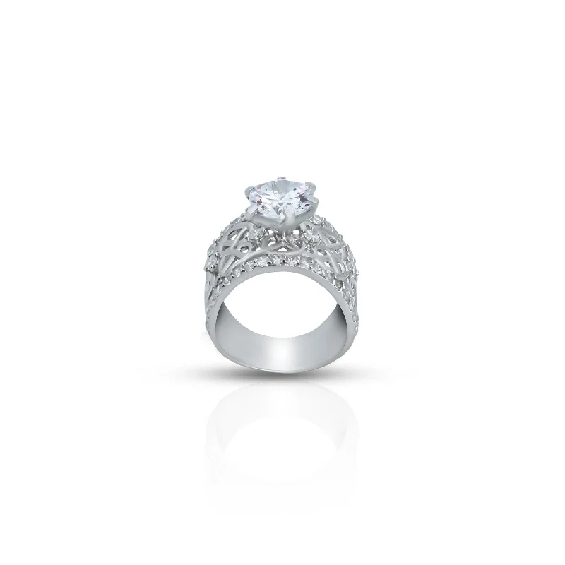 simple sapphire wedding band Sterling Silver Solitaire Ring For Girls