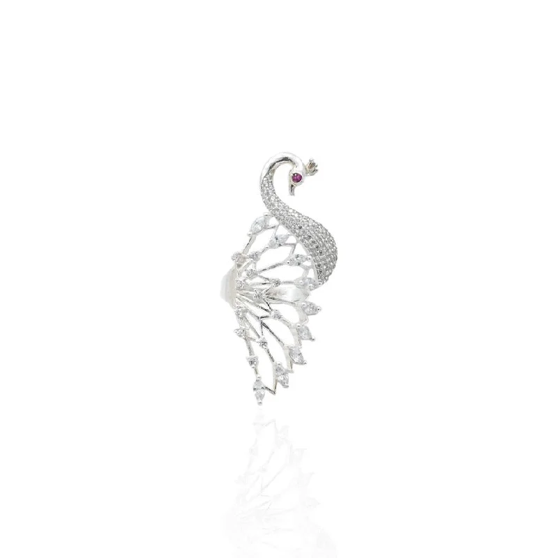 custom gold name necklace Silver Gorgeous White Peacock Girls Ring