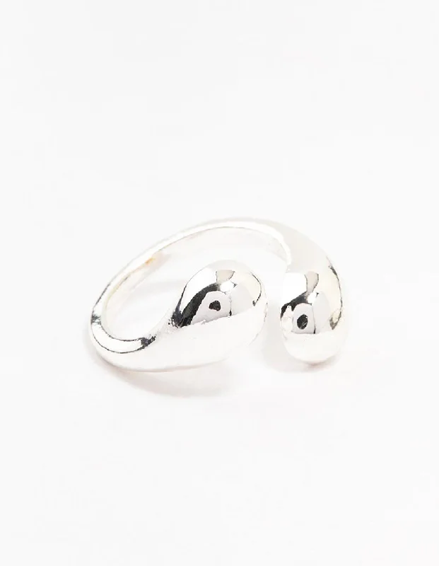 stackable gold bangle set Silver Plated Sphere Wrapped Ring
