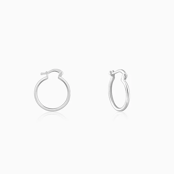 Silver Work Hoop Earrings