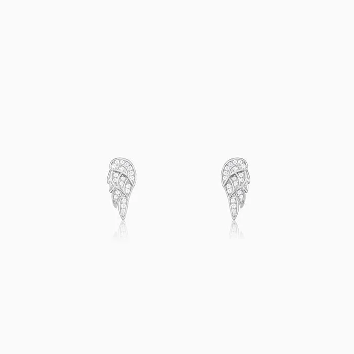 Silver Zircon Wing It Earrings