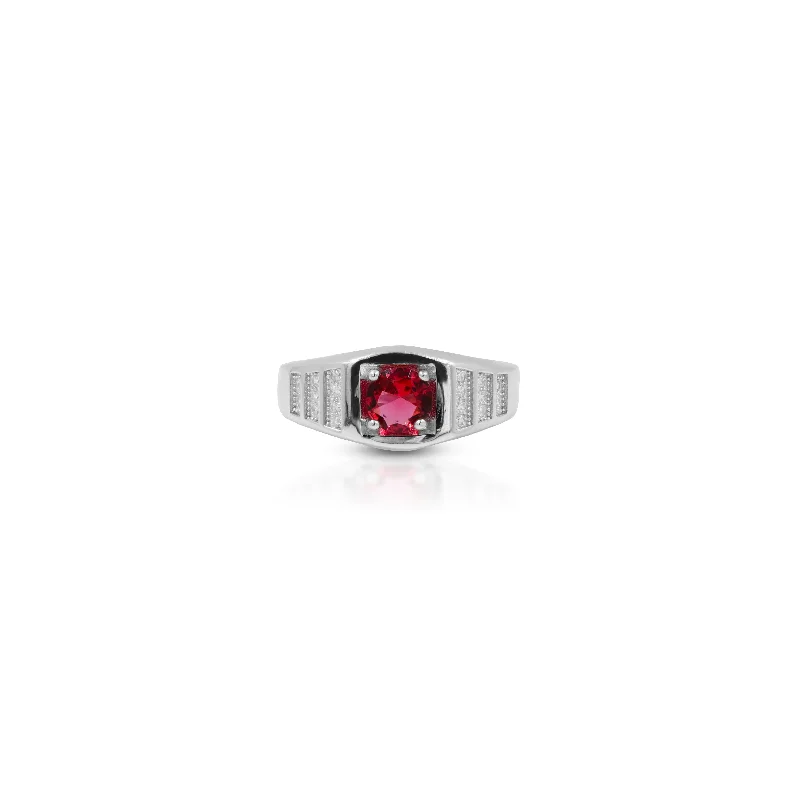 simple gold stacking rings Small Round Pink Gemstone Silver Ring