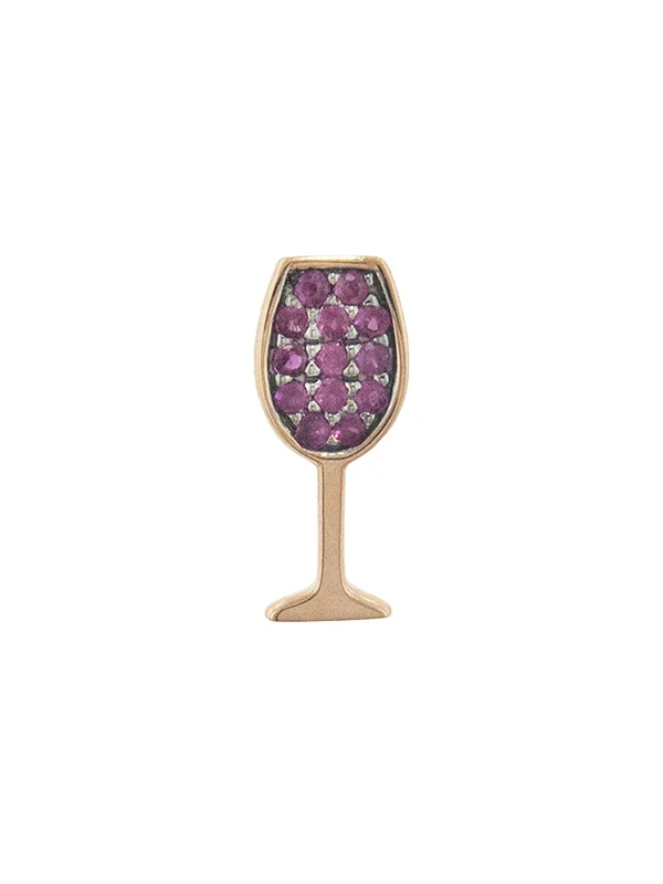 Small Wine Glass Stud Rose Gold Single Earring