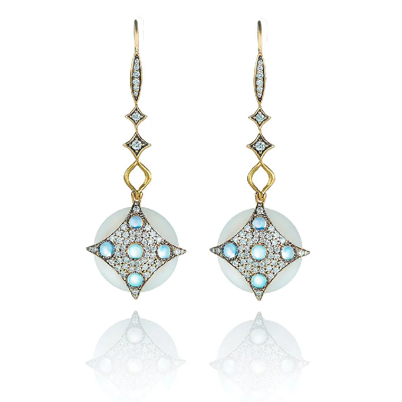 small diamond cross pendant Star Medallion Earrings