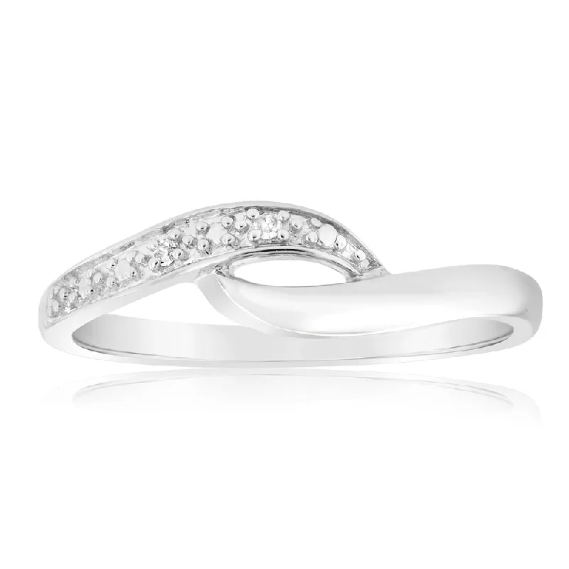 snake chain bracelet gold Sterling Silver 0.01 Carat Diamond Ring with 2 Brilliant Cut Diamonds