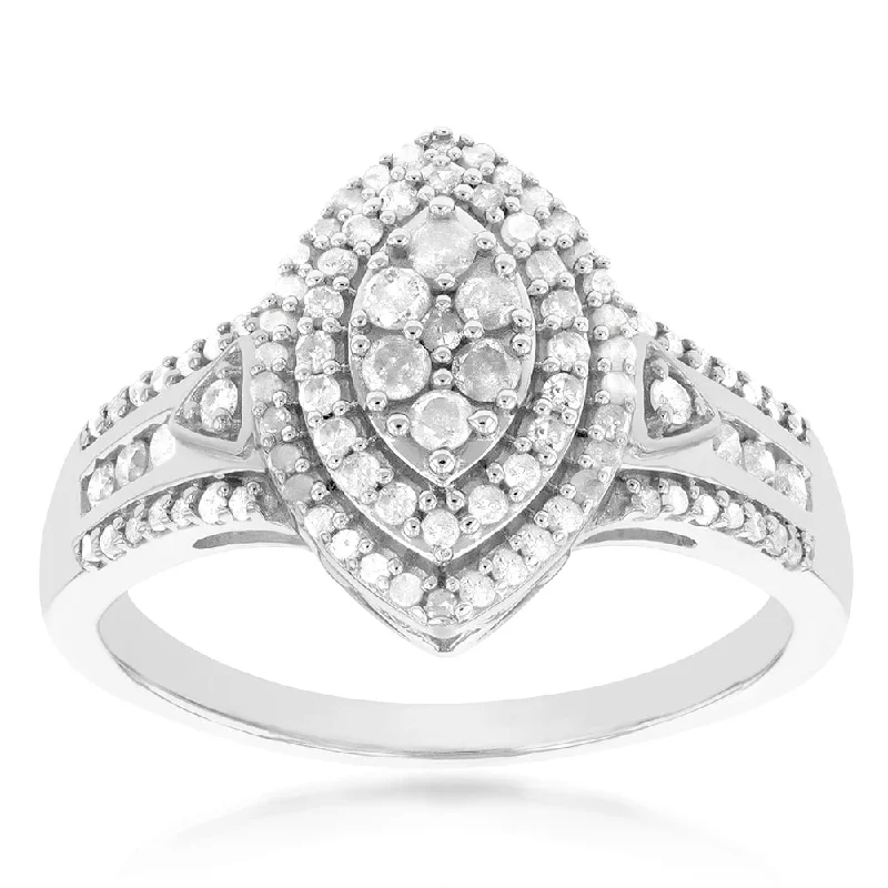 silver Celtic knot necklace Sterling Silver 1/2 Carat Marquise Shaped Diamond Dress Ring