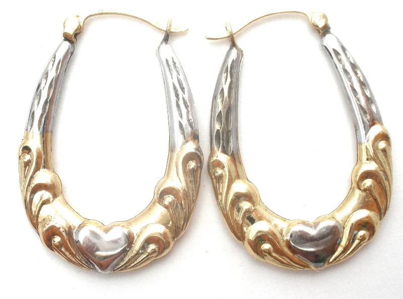 men’s leather and silver bracelet Sterling Silver & 10K Gold Hoop Earrings