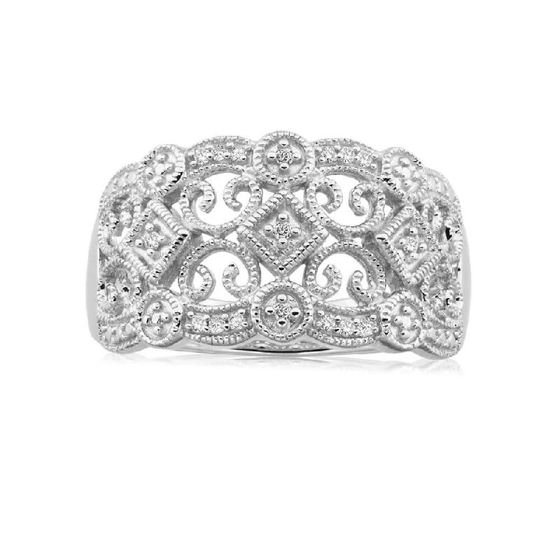 diamond halo engagement ring Sterling Silver Angelic Diamond Ring