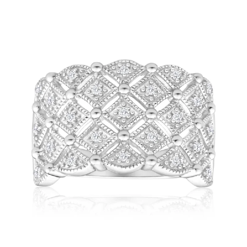 classic diamond solitaire necklace Sterling Silver Diamond Dress Ring