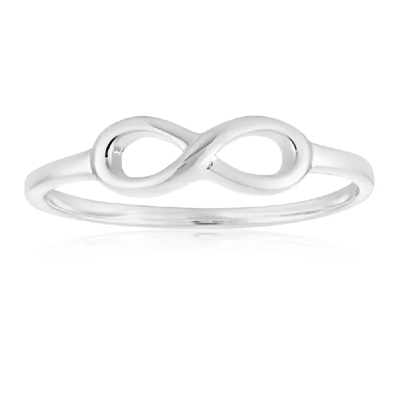 diamond halo stud earrings Sterling Silver Plain Infinity Ring