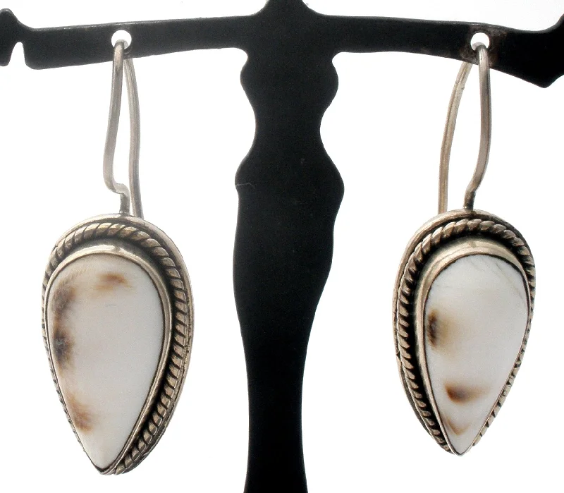 men’s engraved cuff bracelet Sterling Silver Shell Dangle Earrings 925