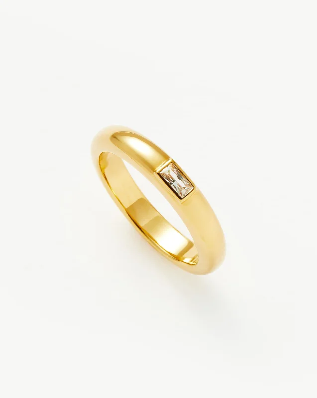 Stone Stacking Band Ring | 18ct Gold Vermeil/Cubic Zirconia