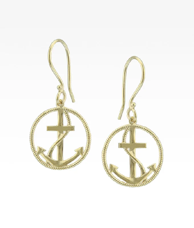 gold heart-shaped pendant necklace Sunset Anchors Aweigh Earrings