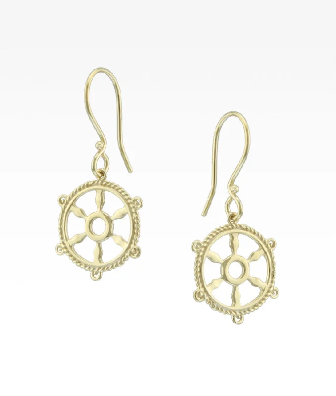 custom engraved infinity necklace Sunset Ship's Wheel Earrings