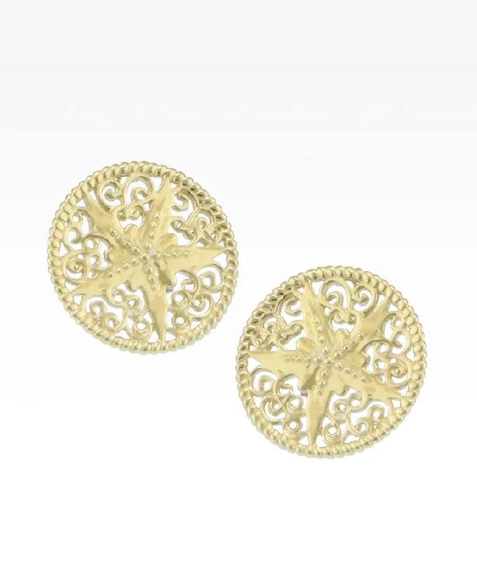 unique silver branch ring Sunset Starfish Earrings