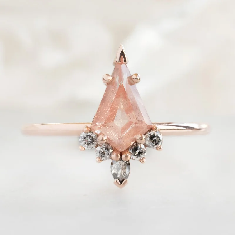 black spinel ring men The Aster Ring | 0.79ct Kite Sunstone in 14K Rose Gold