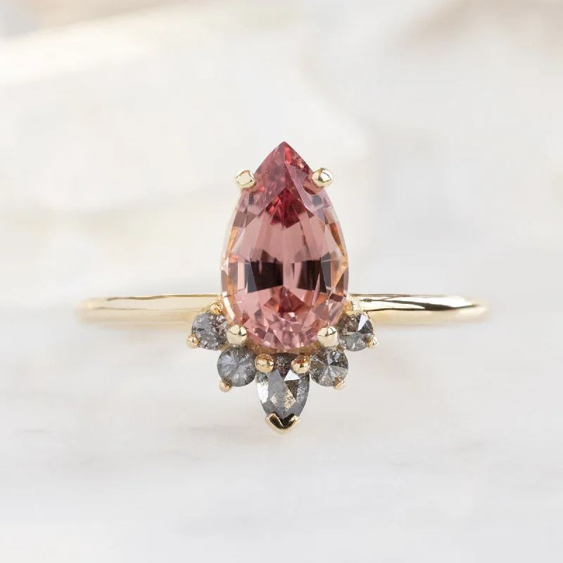 real tourmaline birthstone ring The Aster Ring | 1.59ct Pear Garnet in 14K Yellow Gold