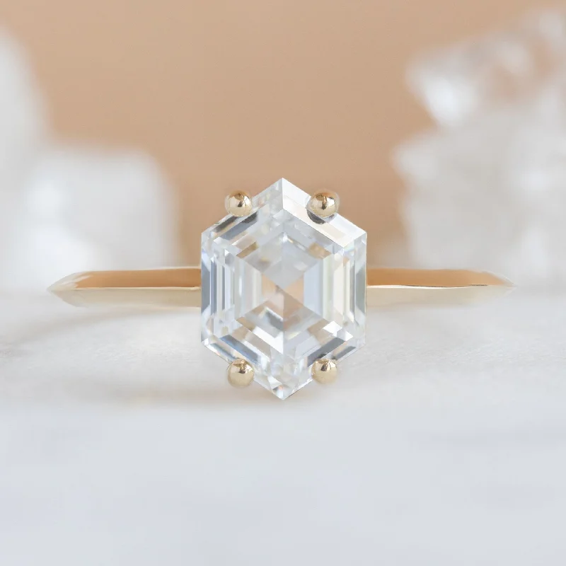 real diamond eternity band The Bryn Ring | 1.60ct Lab Grown Hexagon White Diamond in 14K Yellow Gold