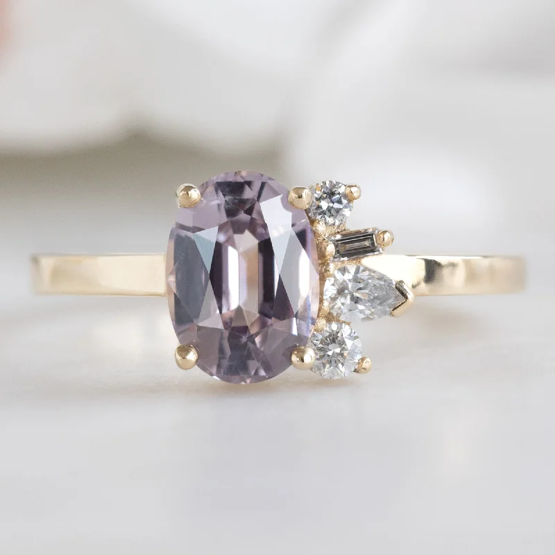 cubic zirconia stud earrings classic The Cluster Ring | 1.12ct Oval Spinel in 14K Yellow Gold