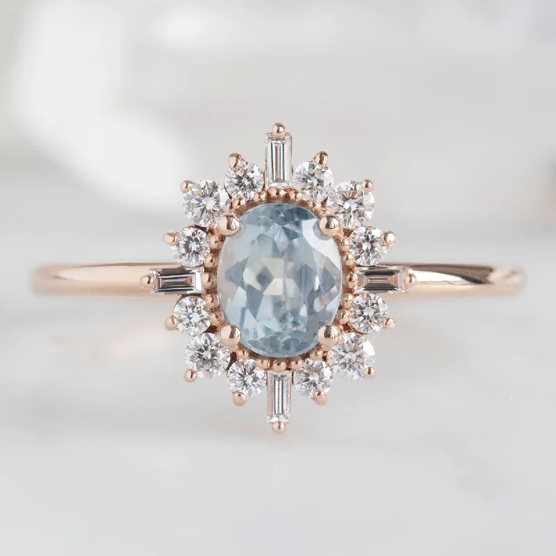 handmade gold nugget ring The Compass Ring | 0.87ct Oval Montana Sapphire in 14K Rose Gold