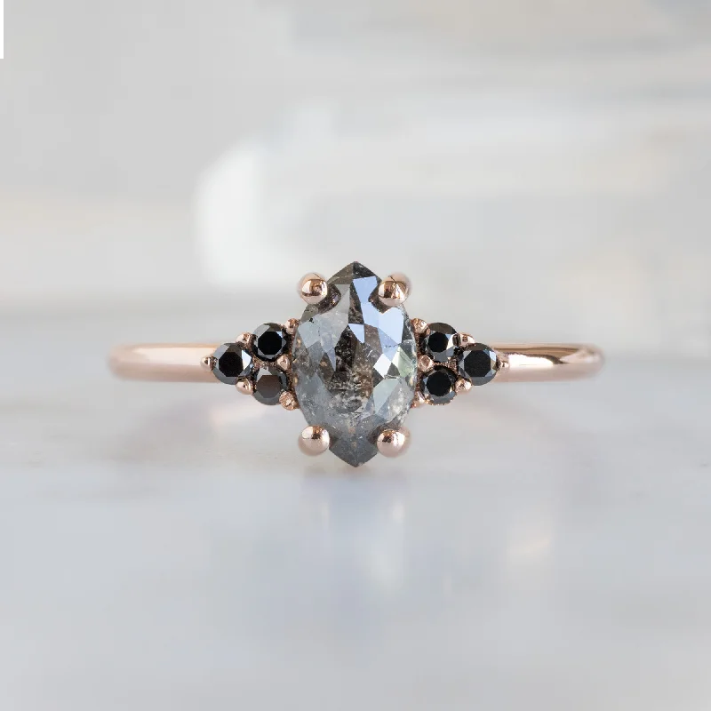 zodiac constellation bracelet silver The Ivy Ring | 0.68ct Marquise Cut Black Diamond in 14K Rose Gold