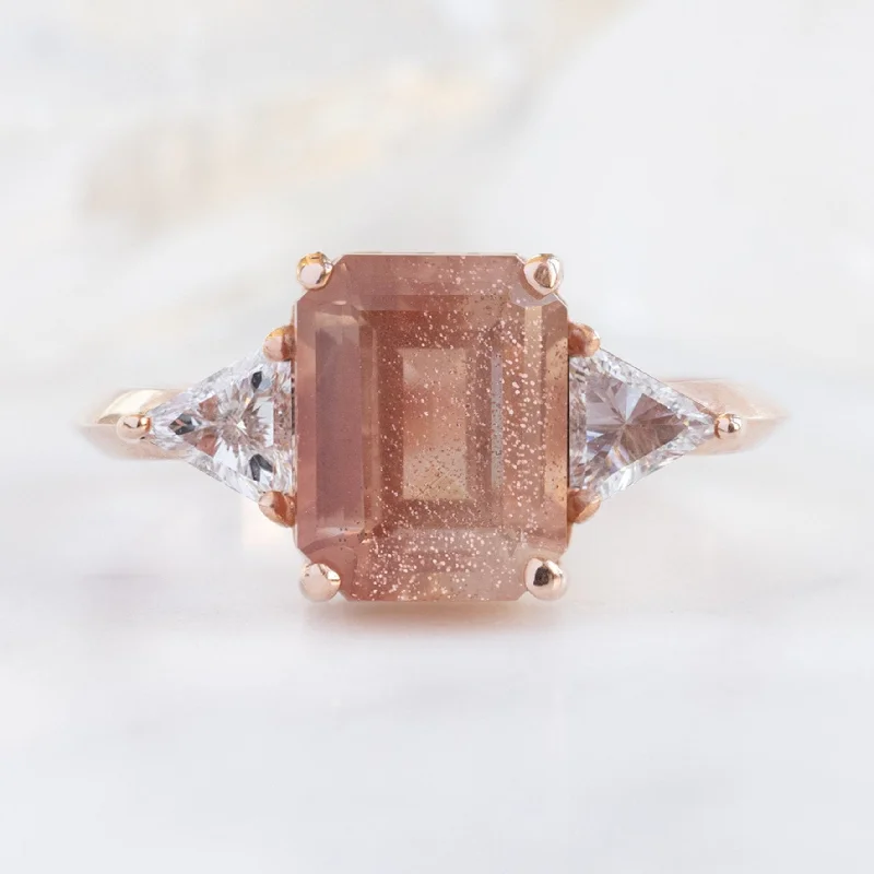 multi-gemstone eternity band The Jade Ring | 2.26ct Emerald Cut Sunstone in 14K Rose Gold multi-gemstone eternity band The Jade Ring | 2.26ct Emerald Cut Sunstone in 14K Rose Gold