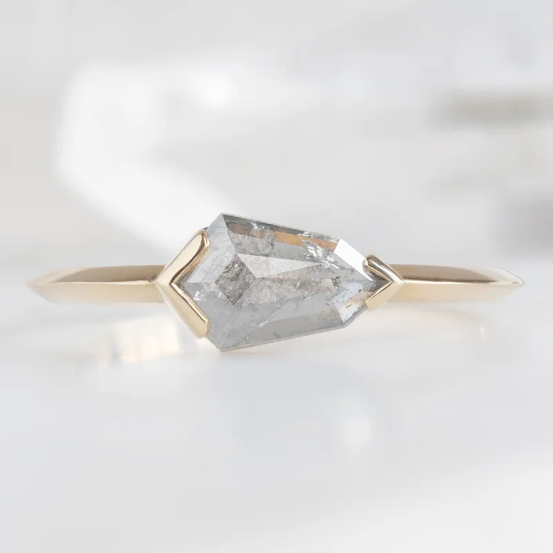 modern hexagon stud earrings The Sage Ring | 0.62ct Geometric Salt and Pepper Diamond in 14K Yellow Gold