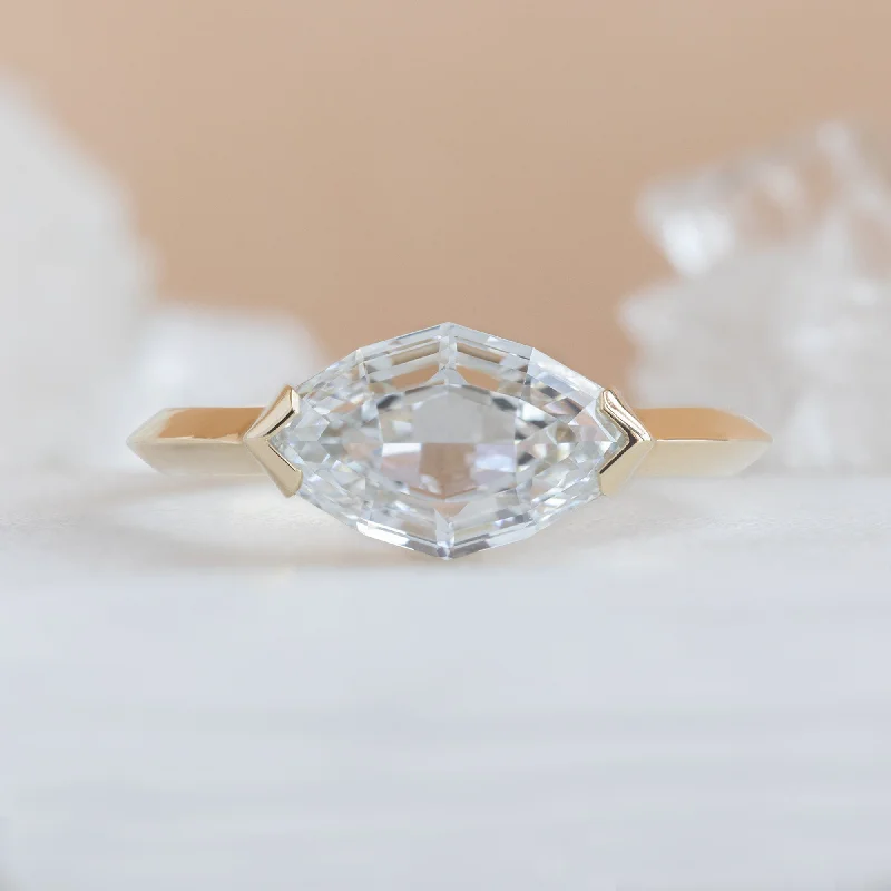 dainty snake ring gold The Sage Ring | 2.01ct Lab Grown Geometric White Diamond in 14K Yellow Gold